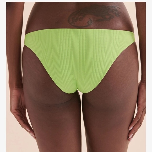 NWT L*Space Camacho Classic Bikini Bottom Ribbed Cucumber Green Womens Size XS - Picture 2 of 9